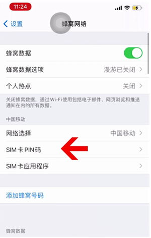 马关苹果14维修网分享如何给iPhone14的SIM卡设置密码 