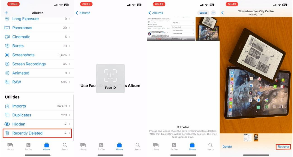 马关苹果14维修分享 iPhone14 上恢复已删除的照片 