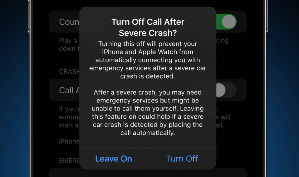 马关苹果14维修分享 iPhone 14 和 Apple Watch 上关闭崩溃检测 